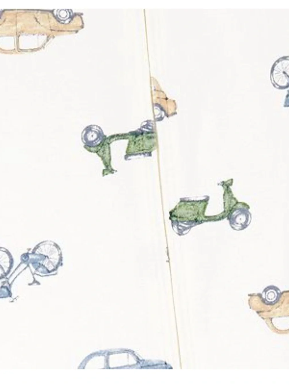 Carter’s Cream Baby Footed Zipper Onesie with Car & Bike Print size 24M